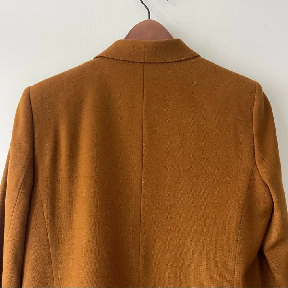 ❌SOLD ❌MASSIMO Dutti Double Breasted Wool Blazer Brown size 10 - Picture 5 of 11